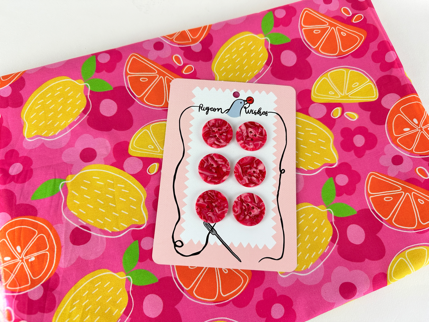 Barbiecore Buttons 25mm - Pigeon Wishes