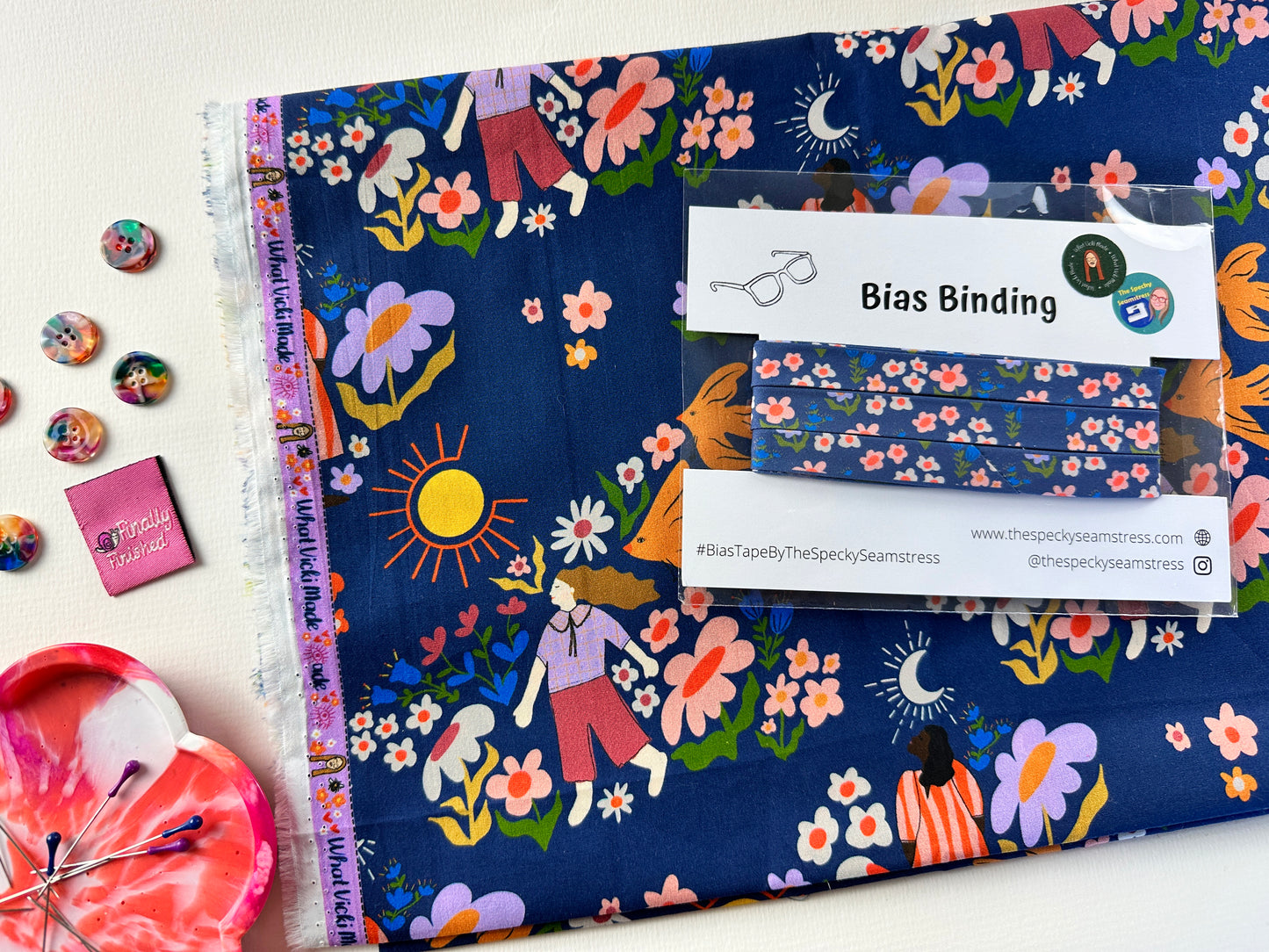 Flower Garden Bias Binding - Specky Seamstress x What Vicki Made Collaboration