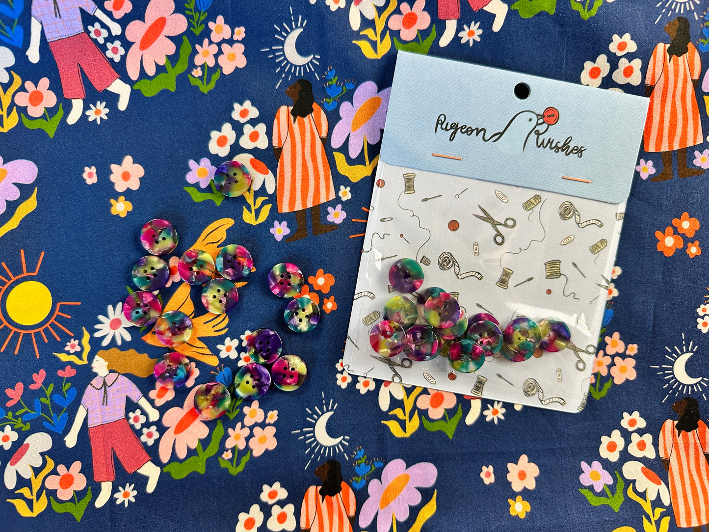 Faerie Buttons 15mm - Pigeon Wishes