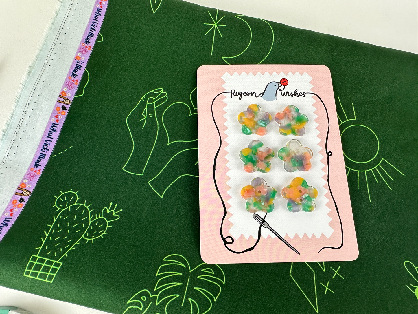 Midsommar Buttons 25mm - Pigeon Wishes