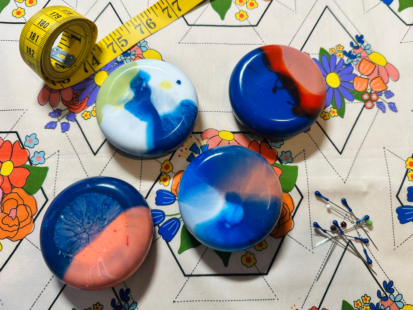 Blue Splash - set of 4 resin weights