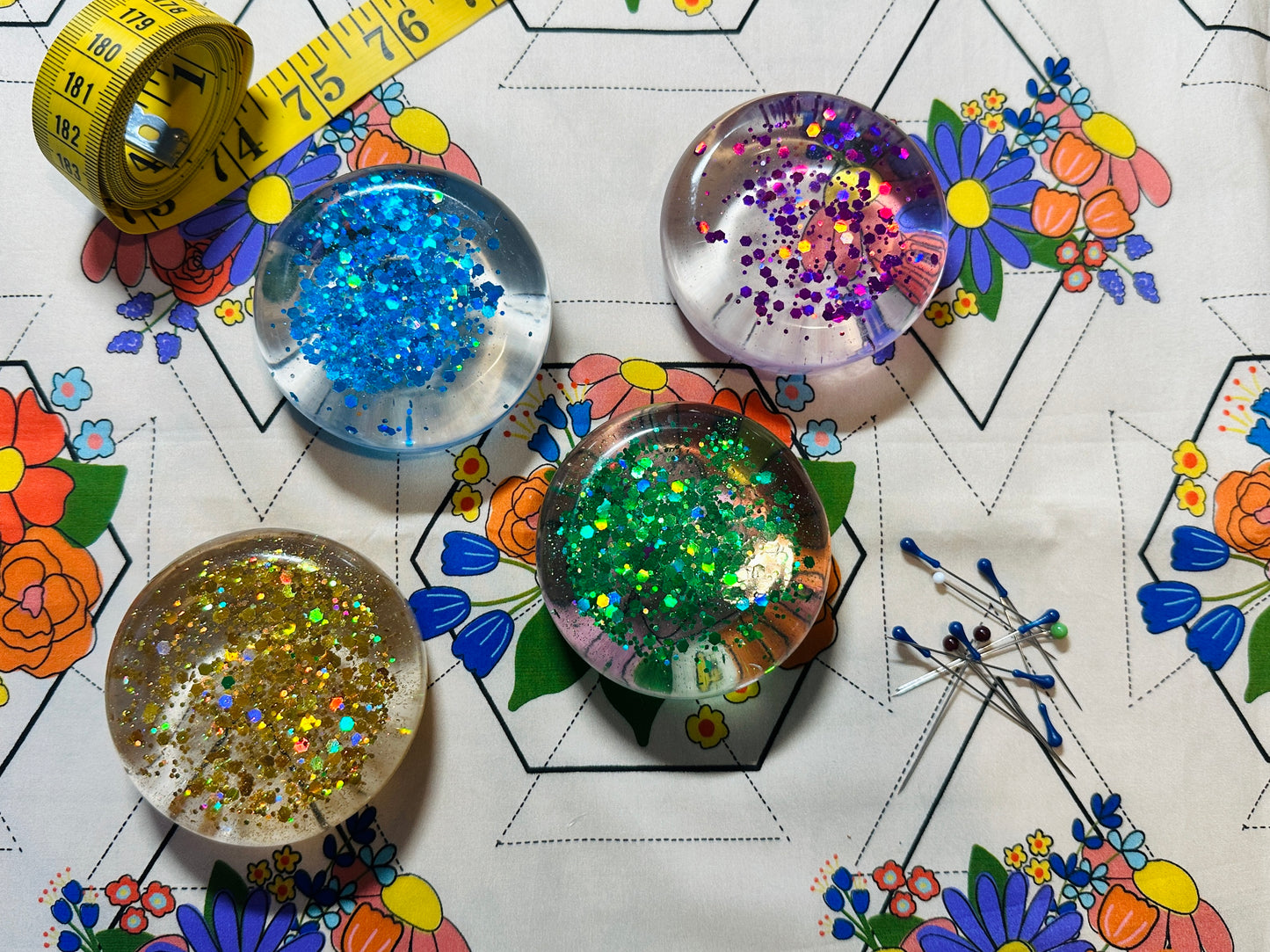 Glitter Rainbow - set of 4 resin weights