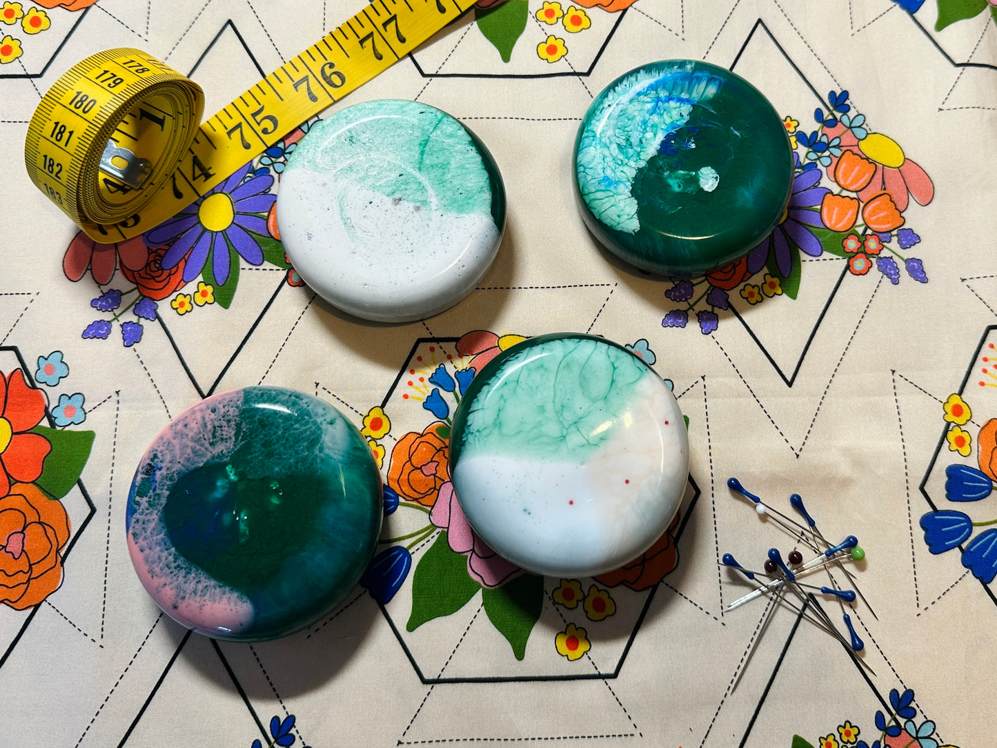 Green Splash - set of 4 resin weights