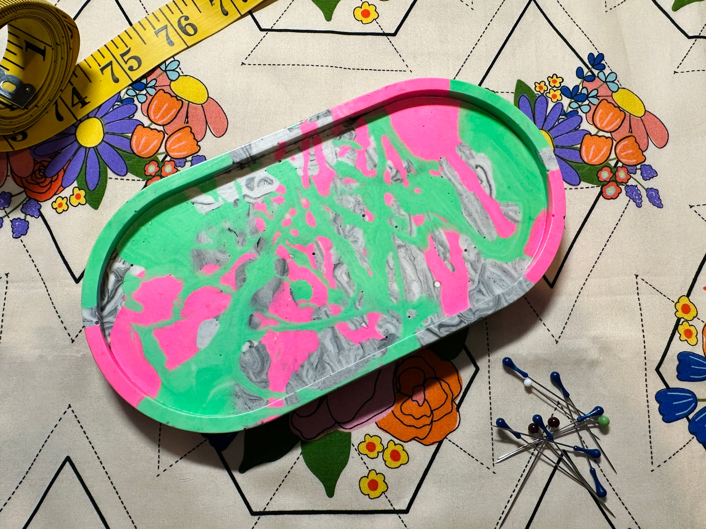 NEON Splash Jesmonite Magnetic Pin and Tool Tray