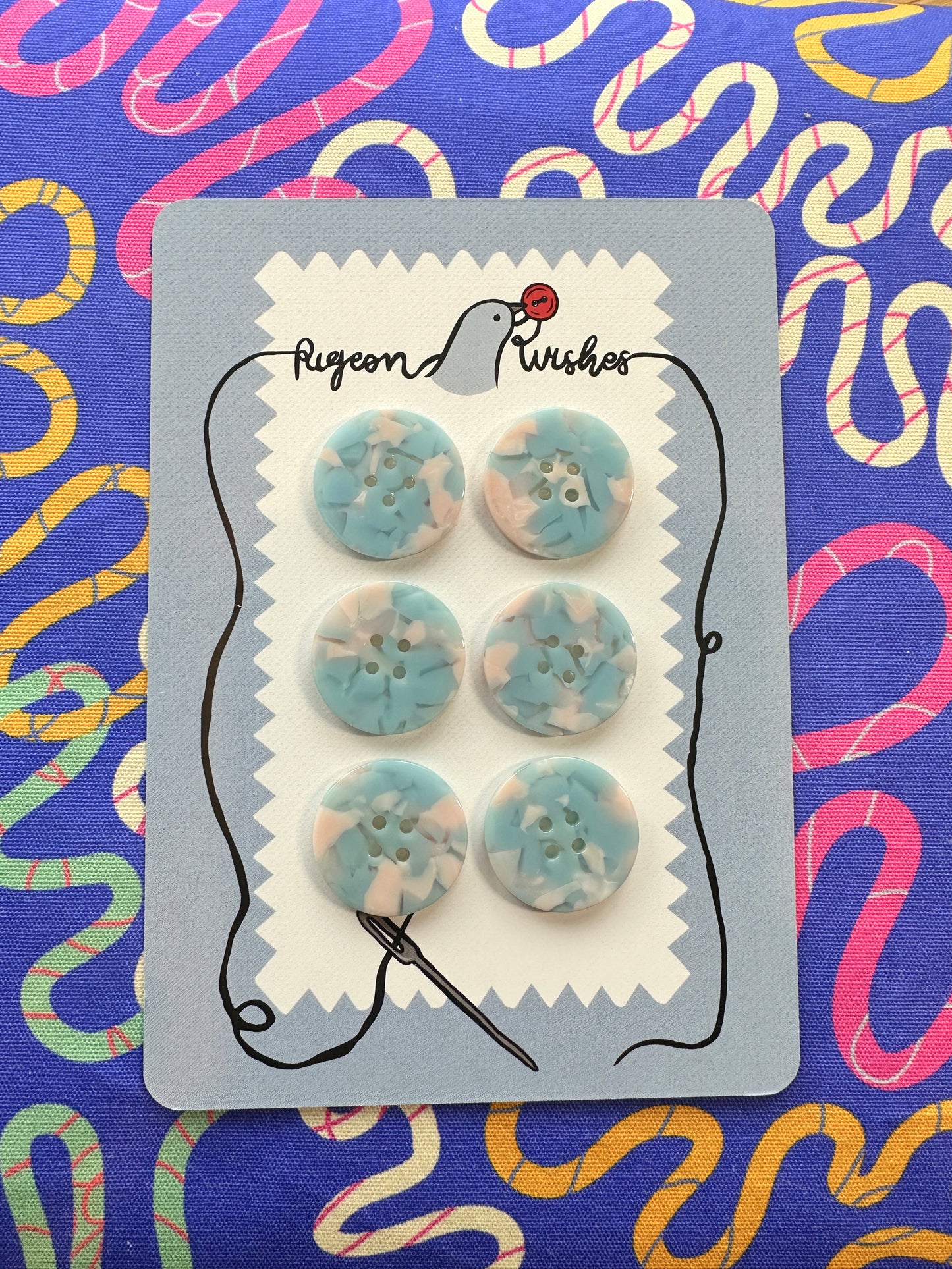 Bliss Buttons 25mm - Pigeon Wishes