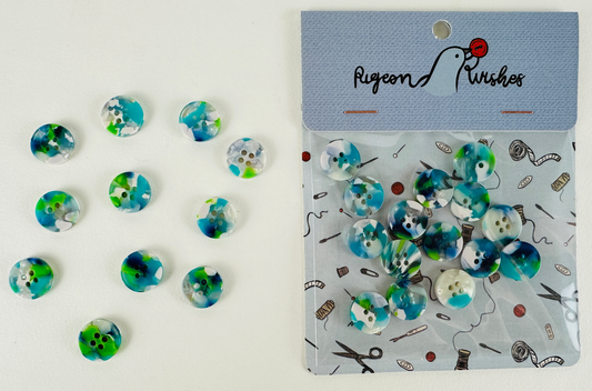 April Showers Buttons 15mm - Pigeon Wishes