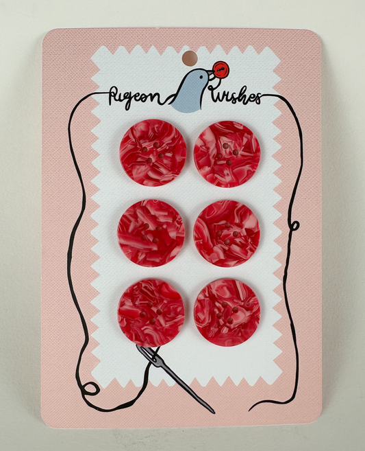 Barbiecore Buttons 25mm - Pigeon Wishes