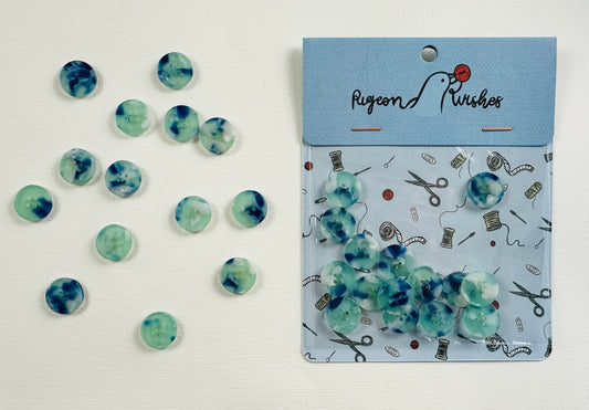 Siren Buttons 15mm - Pigeon Wishes