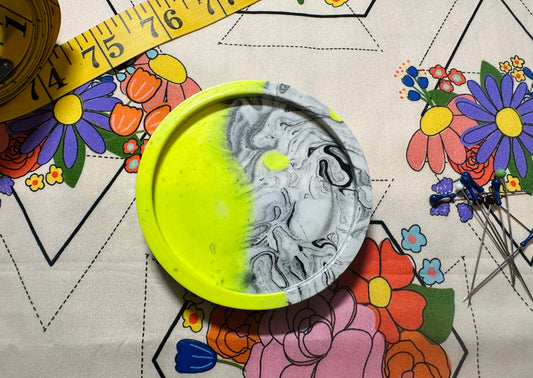 NEON Yellow Marble Jesmonite Magnetic Pin Dish