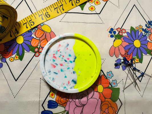 NEON Yellow Terrazzo Jesmonite Magnetic Pin Dish