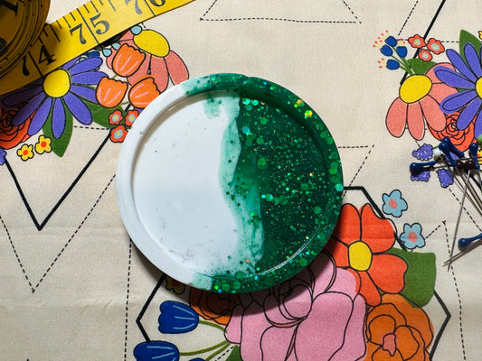 GLITTER Green Resin Magnetic Pin Dish