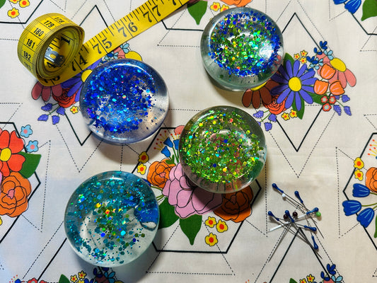 Glitter Blues & Greens - set of 4 resin weights