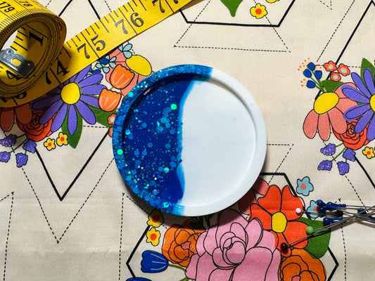 GLITTER Blue Resin Magnetic Pin Dish