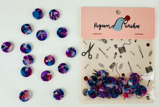 Lucid Buttons 15mm - Pigeon Wishes