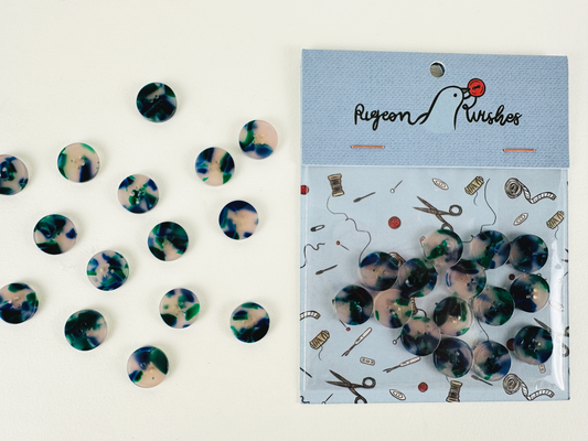 Sublime Buttons 15mm - Pigeon Wishes