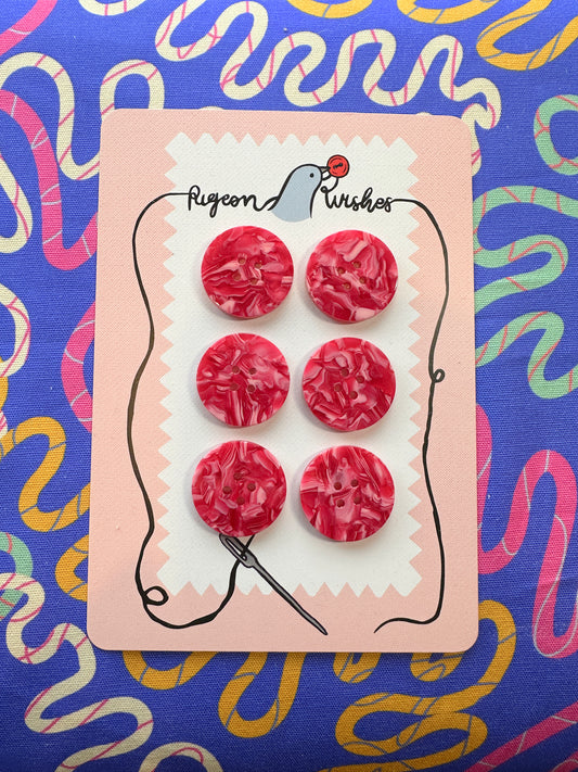 Barbiecore Buttons 25mm - Pigeon Wishes