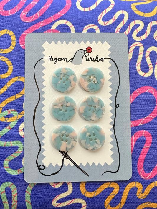 Bliss Buttons 25mm - Pigeon Wishes